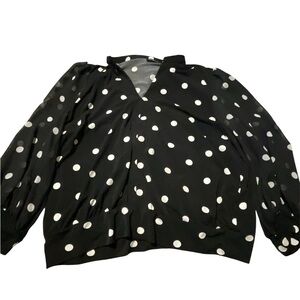 7th Avenue Black and White Polka Dot Blouse